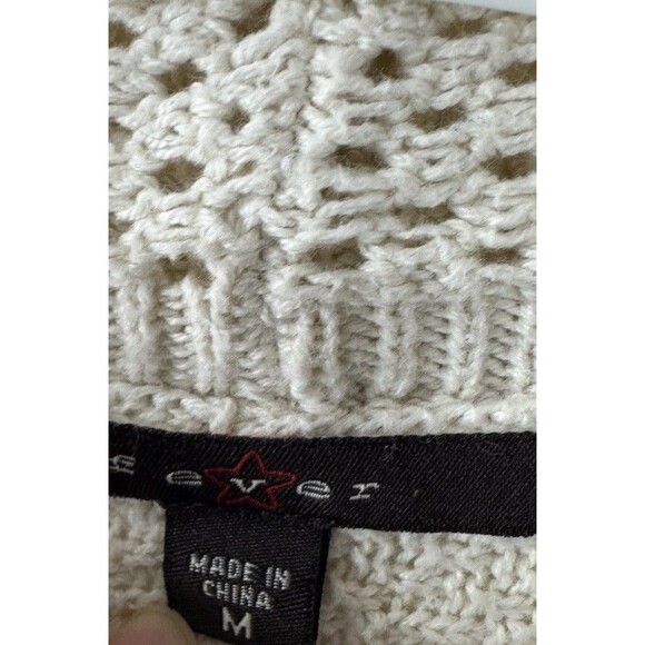 Retro Fever Tan‎ Women’s Ruffle Cardigan Sweater M Hispper Grunge Chinky Crochet - Picture 2 of 5